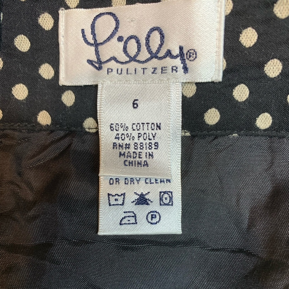 Lilly Pulitzer Black Robyn Polka Dot Skirt Size 6​ - Picture 2 of 4